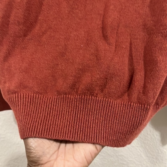 Merona Men's Orange Cotton Crew Neck Sweater Size M - Picture 8 of 9